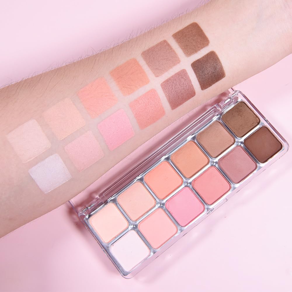 AMY'S DIARY 12 Color Light Pink Brown Eyeshadow Palette, Long-Lasting, and Highly Pigmented eye shadow. Elevate Your Eye Makeup– Unleash Your Unique Style (13#)