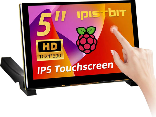 5 Inch HDMI Monitor 1024x600 LCD Touch Screen Display Mini Small Monitor for Raspberry Pi 5/4/3/2/B/B+, BB Black, Win 11/10/8/7