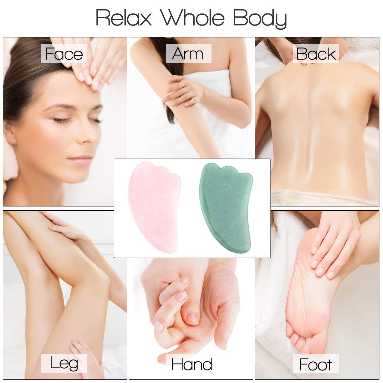 Jovivi Natural Rose Quartz Stone Gua Sha Scraping Massage Tool, Wing-shape Healing Crystal Guasha Board Facial Massager Traditional Scraper Tool