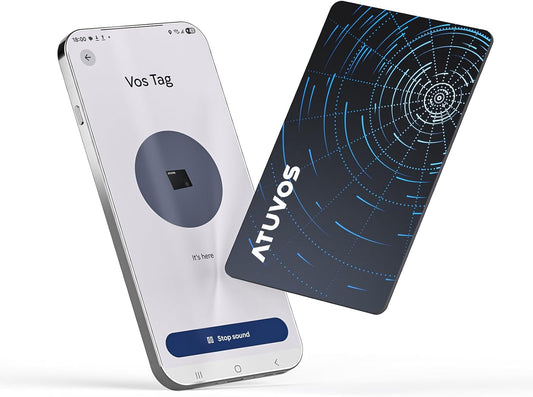 ATUVOS Dual-System Air Card Tag 1 Pack, Rechargeable Wallet Tracker Compatible with Android Google Find Hub or iOS Apple Find My APP, Smart Item Finder Locator for Wallet/Luggage/Passport