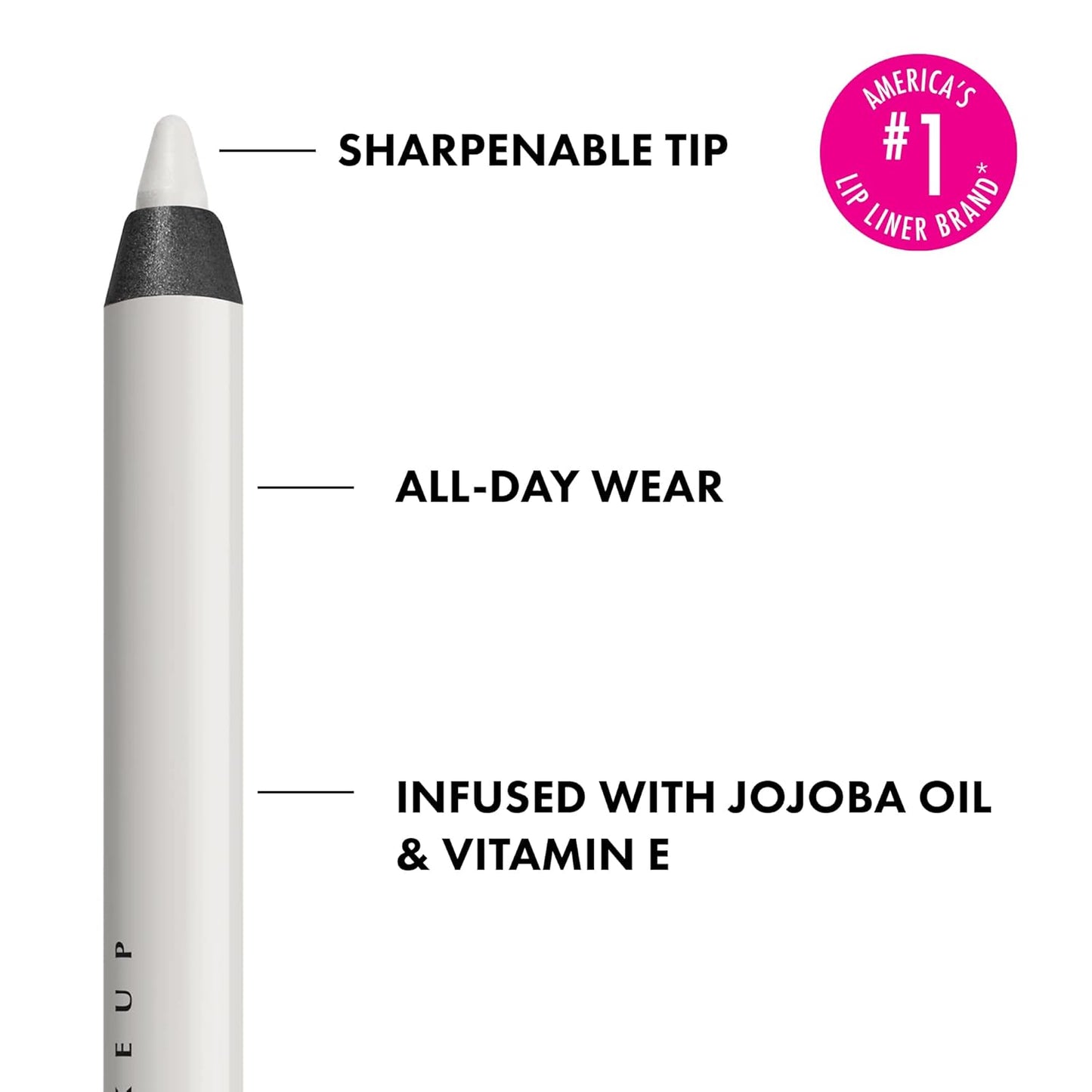 NYX PROFESSIONAL MAKEUP Line Loud Lip Liner, Longwear and Pigmented Lip Pencil with Jojoba Oil & Vitamin E - Gimme Drama (White)