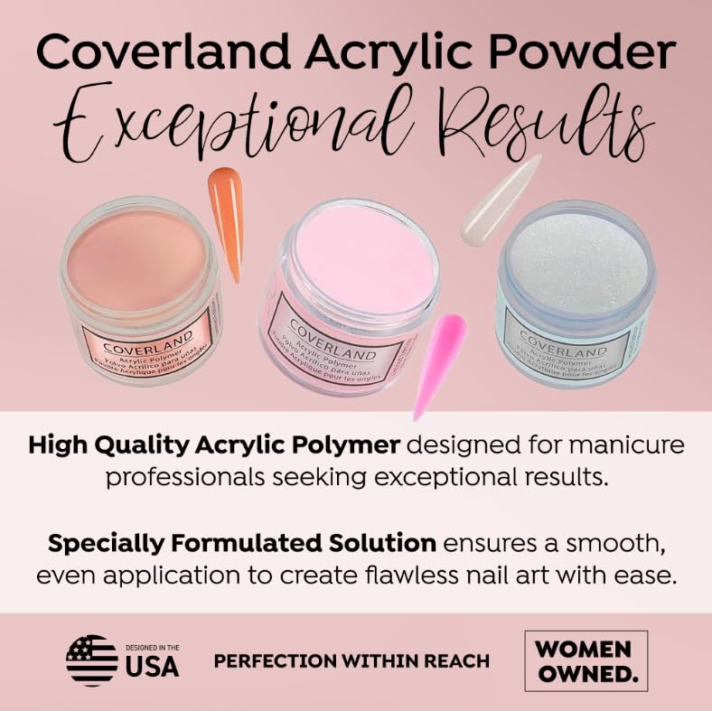 Tones Coverland Acrylic Nail Powder "Ice to See You" - Limited Edition Acrylic Powder for Nail Design, Sculpting, and Masking Nail Bed Imperfections - Professional Acrylic Nail Supplies - (1.5 Oz)