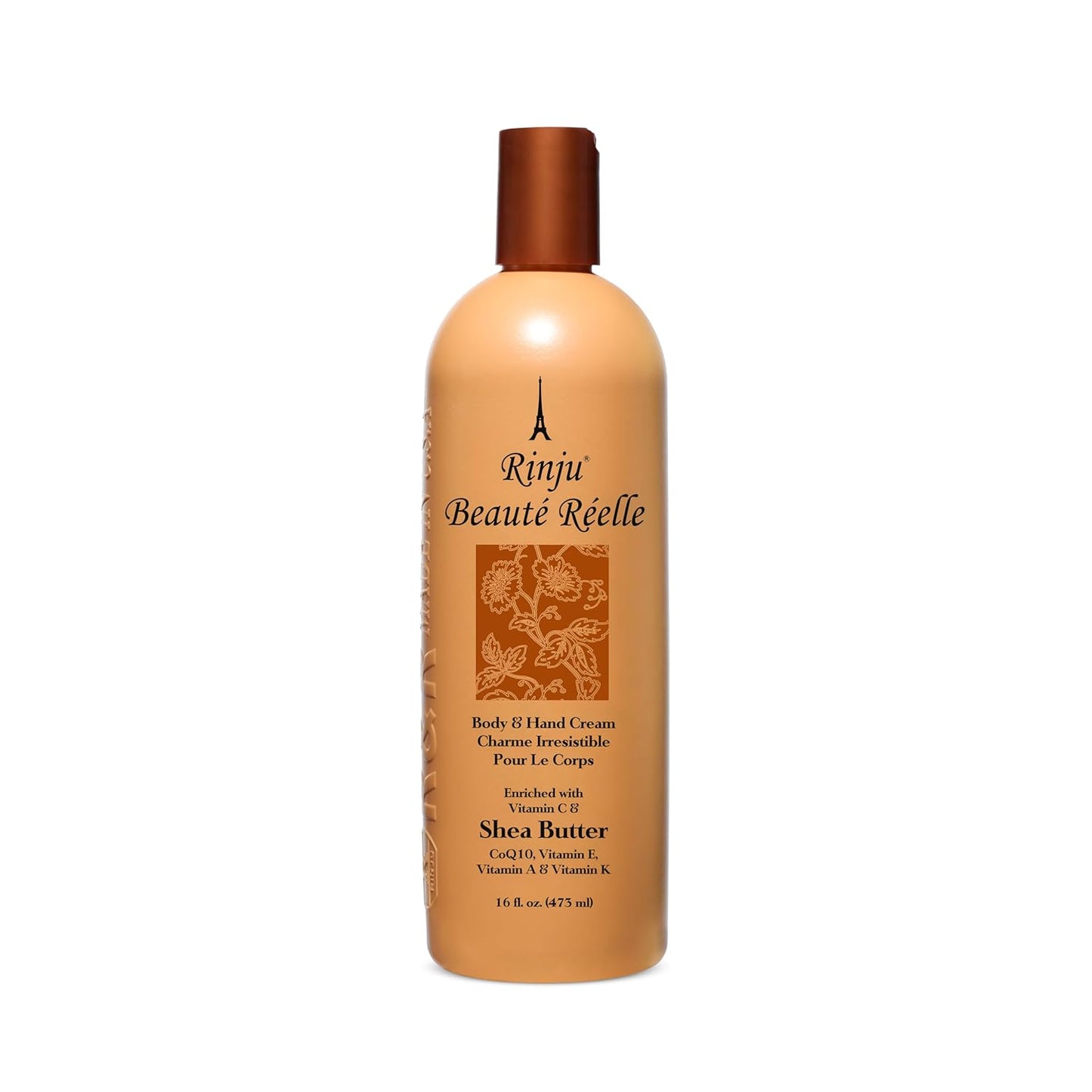 Rinju Beaute Relle Body and Hand Cream 16 oz. (Case of 12) - Shea Butter Cream for Dry Skin - Vitamin E, A & K Moisturizer