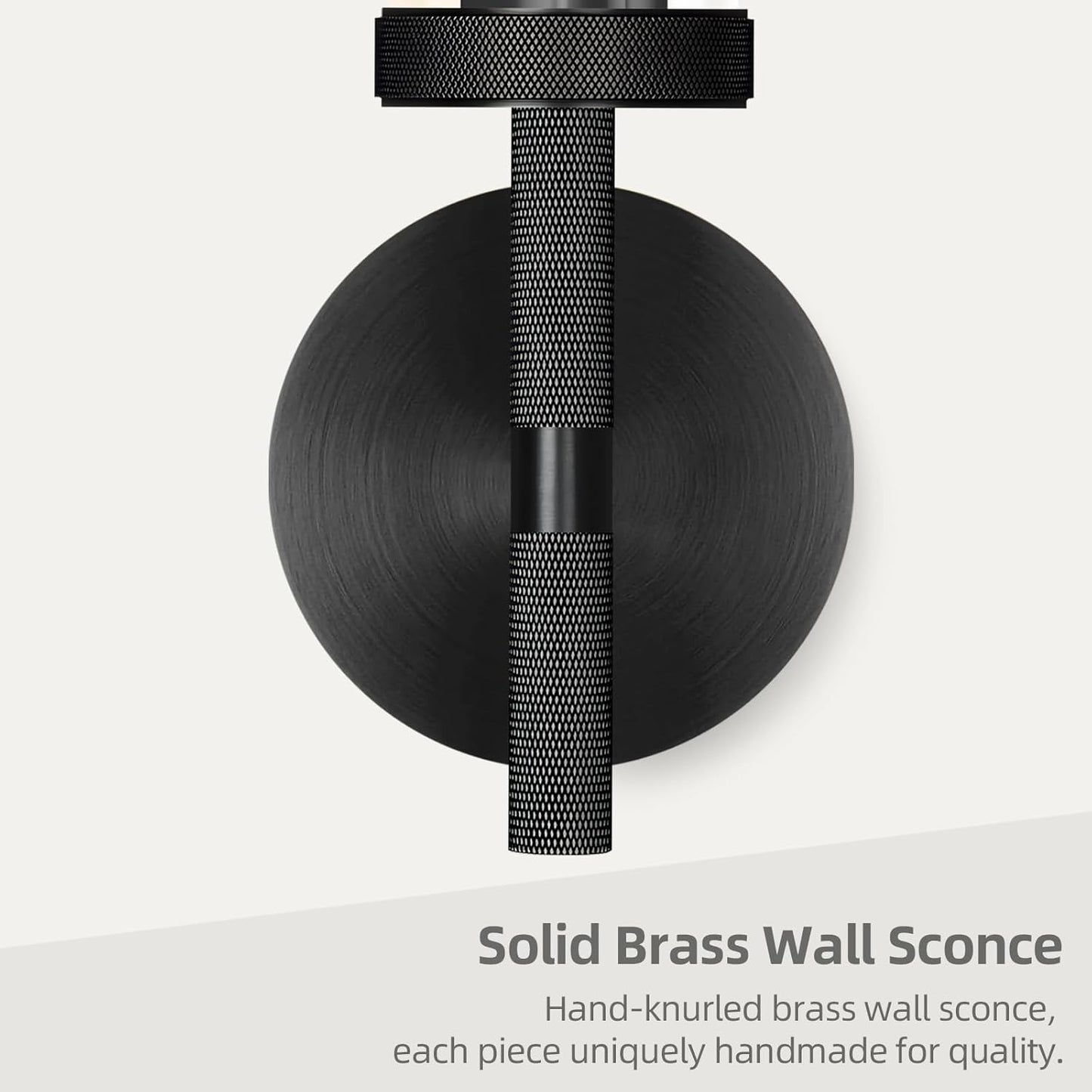 Modern Black Hardwired Wall Sconces 2 Pack, 21'' Knurled Bathroom Wall Sconce, Indoor Wall Sconce,Copper and Glass Vanity Light, for Living, Bedroom, Hallway, Staircases, Include Bulbs