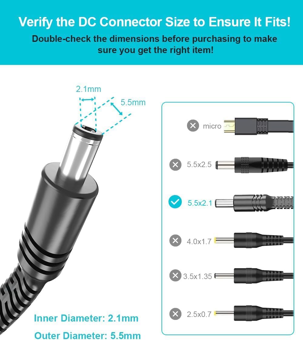Basesailor 12V DC Extension Cable 10ft 2 Pack,5V 9V 24V 2.1mm x 5.5mm 5521 Power Supply Adapter Long Flat Extender Cord,Female to Male Wire for Outdoor CCTV Security Camera,IP Network Camera,DVRs