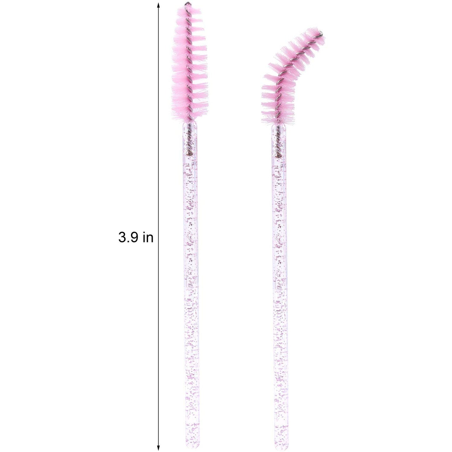 Tbestmax 200 Disposable Eyelash Brush Mascara Wands Spoolies for Eye Lashes Extension Eyebrow and Makeup Pink