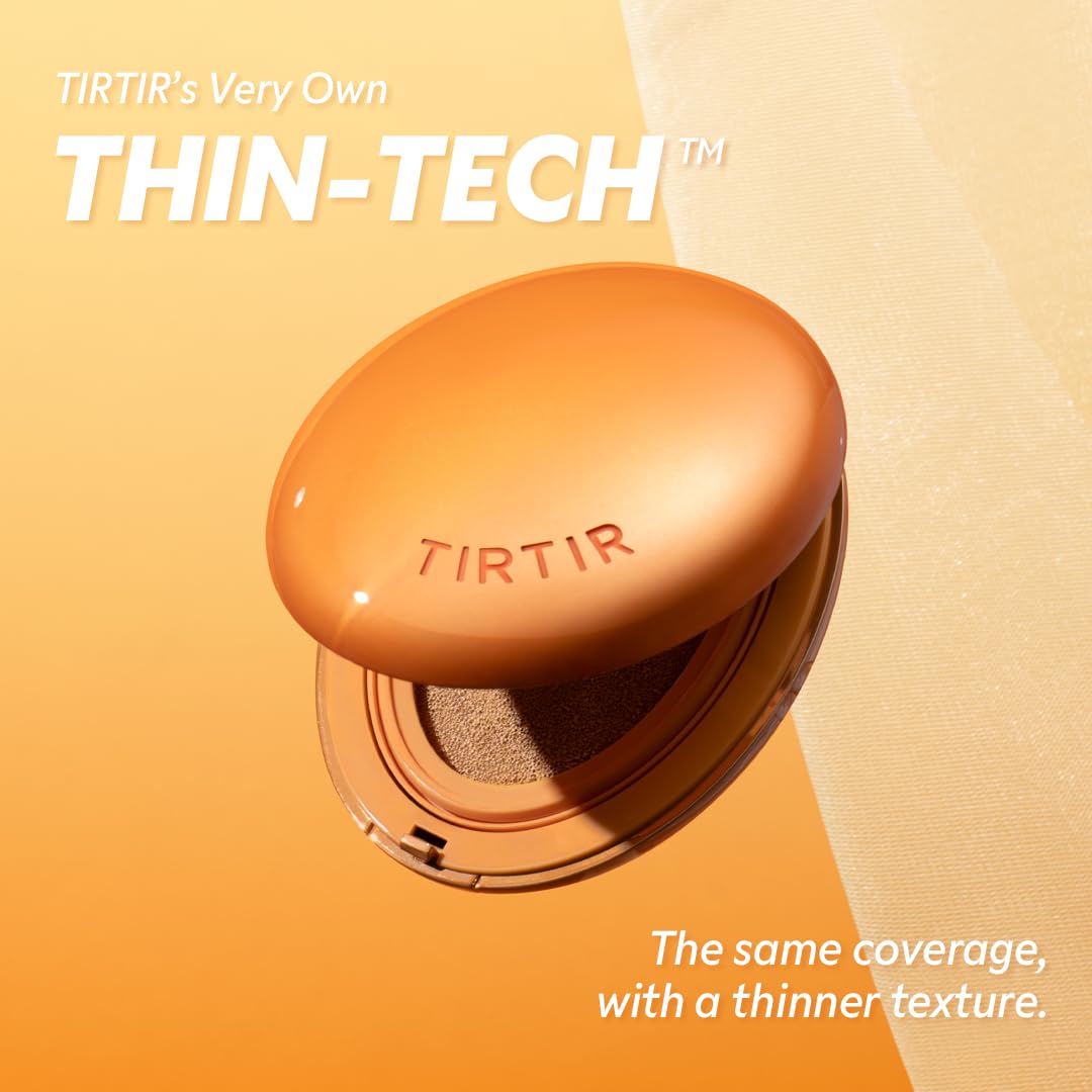 [*Mini Size*] TIRTIR Mask Fit Ai Filter Cushion Foundation | AI-Like Semi-Matte Finish - Up to 72-Hour Medium to Full Coverage Korean BB Cushion Make up Beauty, #21W Natural Ivory, 0.15 Fl Oz
