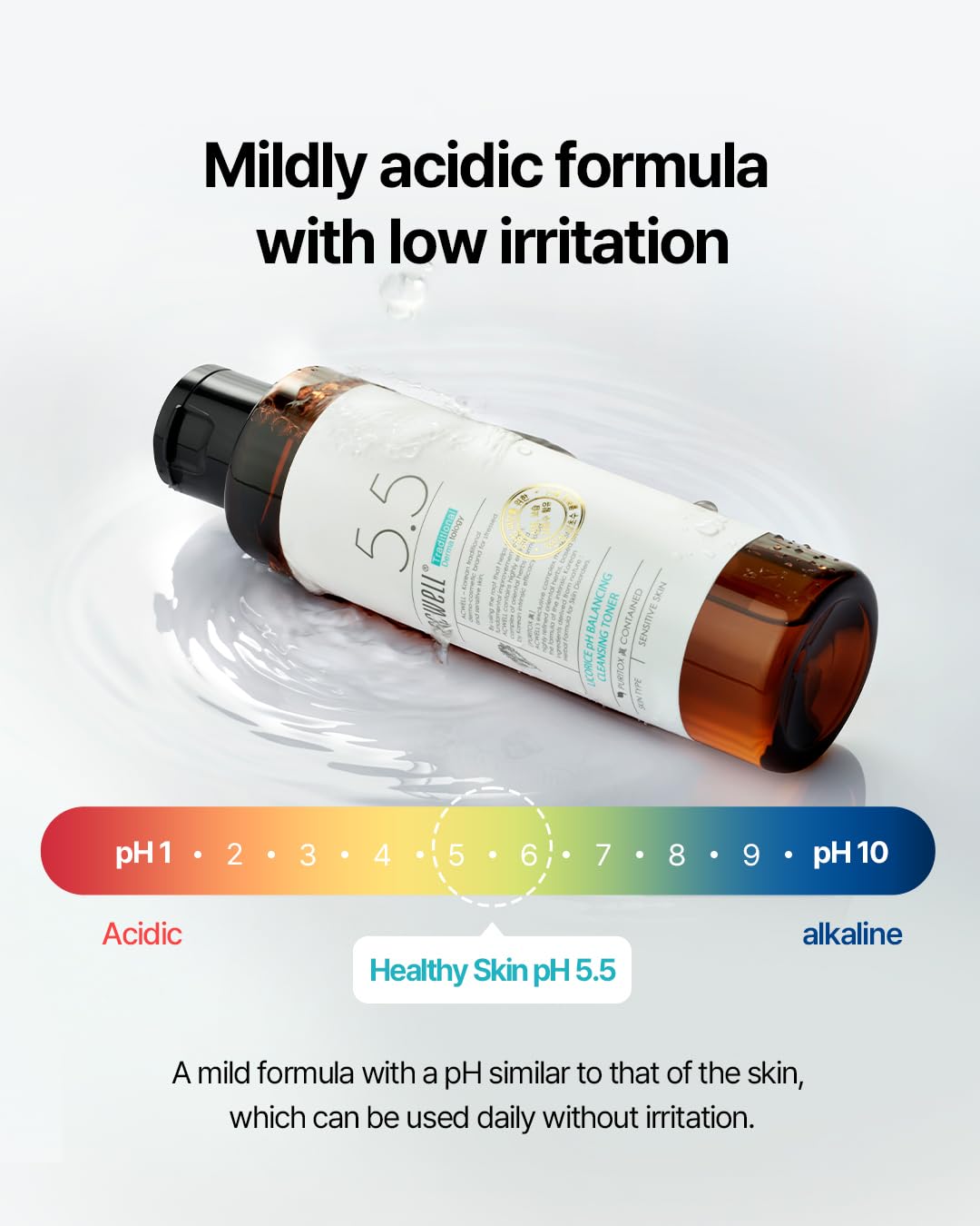 ACWELL Licorice pH Balancing Korean Toner for Cleansing - Alcohol-Free PH5.5 Hydrating Facial Astringent -Skin Clarifying & Hydration Boosting Toner, 5.1 fl.oz. 2 Pack
