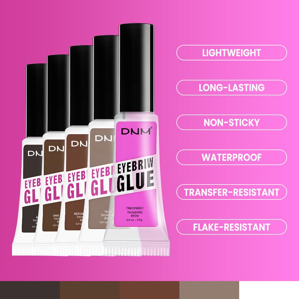 Kaely PROFESSIONAL MAKEUP Brow Glue, Tinted Eyebrow Gel, Eyebrow Mascara Waterproof, gel para cejas a prueba de agua, Eye Brow Fast Sculpt, Vegan & Cruelty-Free, 1Pcs-05 Black
