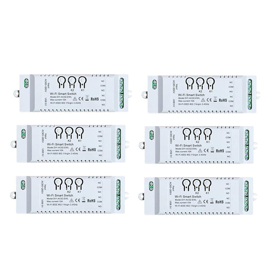 6X 2CH WiFi Smart Switch DIY APP 85-265V USB 5V 2.4G WiFi Home Automation Module for Home