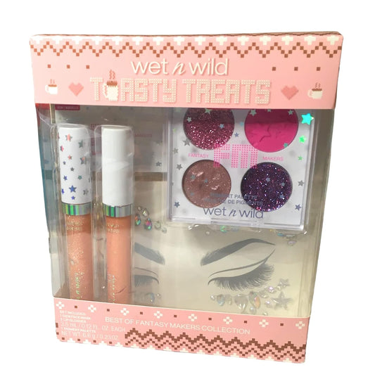 (1) Wet n Wild Toasty Treats Best of Fantasy Makers Makeup Collection- Includes 1 Gem Face Mask, 2 Lip Glosses and 1 Pigment Palette