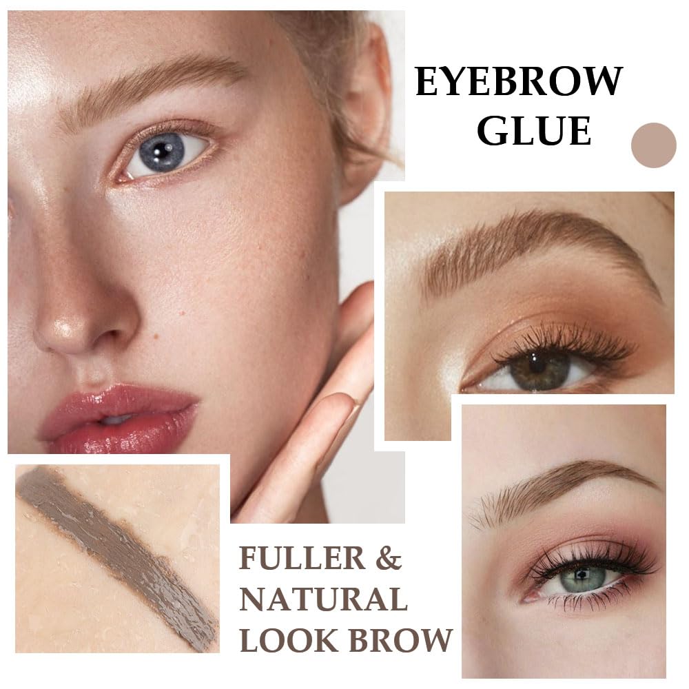 Tinted Thickening Brow Mascara,Brow Fast Sculpt,Waterproof, Transfer-proof, Brush to Fill in Eyebrows and Cover Gray Hairs - Cruelty Free - Light Medium Brown (2pcs 01 Taupe)