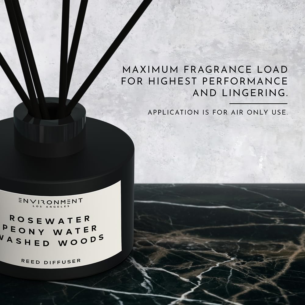 Environment Inspired by Designer Perfume IM L'Eau Reed Diffuser, 200ml Luxury Scented Aromatherapy (Rosewater | Peony Water | Washed Woods) Diffusers for Home, Diffusing Oil, Home Fragrance Product
