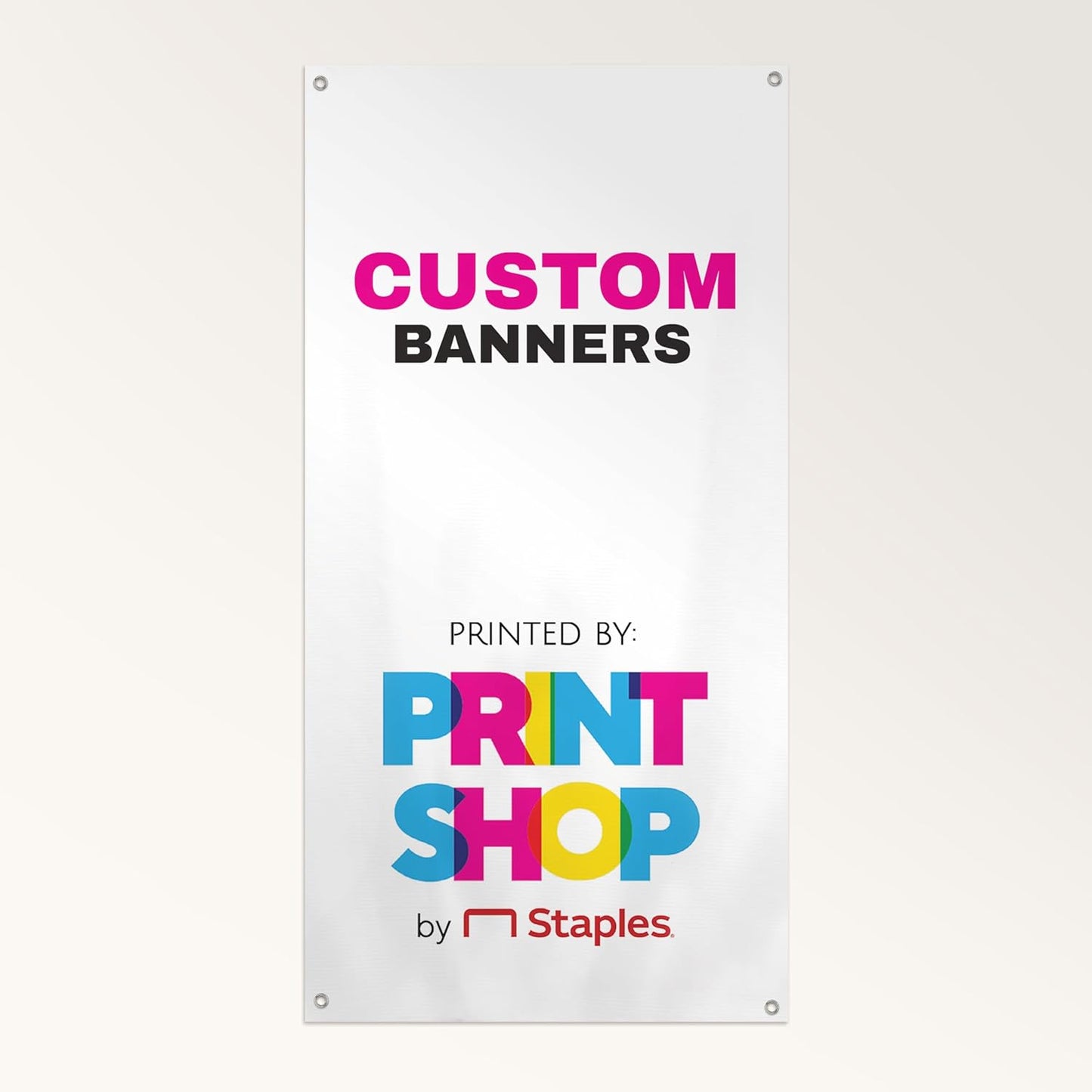 Staples Custom Scrim Vinyl Banner - 24W" x 72L" Quote Banner with 4 Grommets - Durable Outdoor Sign for Events, Promotions, and Business Advertising (Floral Swirl)