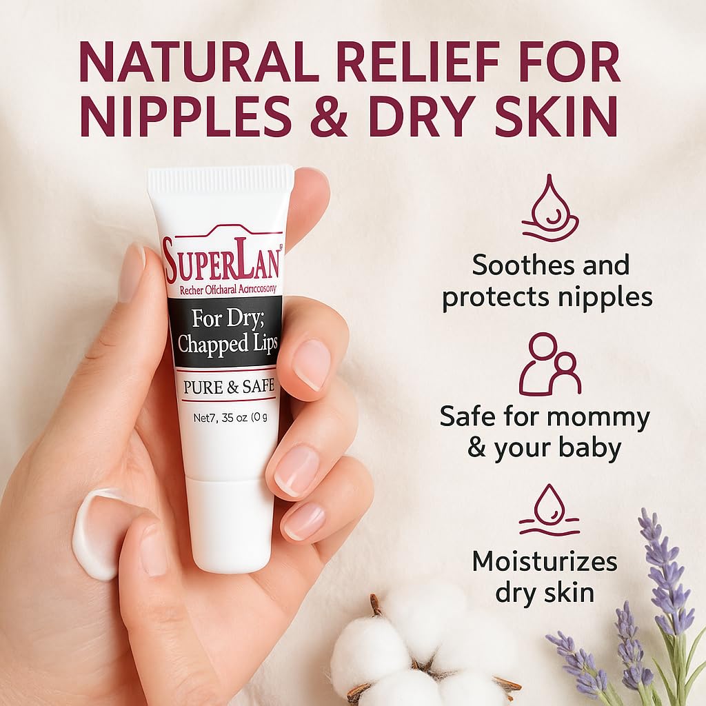 Lanolin Lip Balm 2 pack - Organic Lip Repair for Hot/Dry Weather - Natural nipple cream - Moisturizer for cracked lips - Hydrating lip care - Ultra pure jojoba oil - Chapstick For Men & Women 0.70 Oz