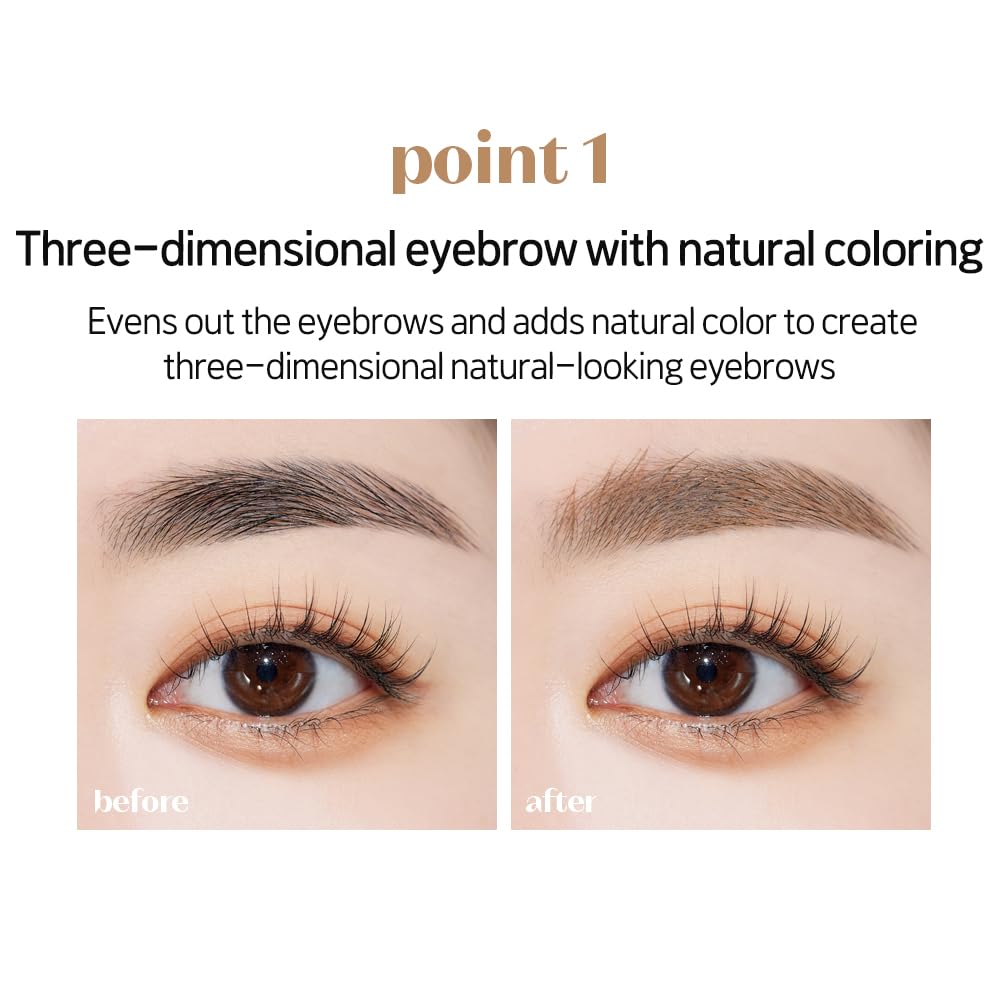 ETUDE Color My Brows, Brow Mascara, 3D Natural Coloring, Beeswax & Carnauba Wax, Moisturizing Brow Care, Eyebrow tint, Soft Gel Texture, Korean Makeup, Beauty, Blondie Brown (0.152 Fl Oz)