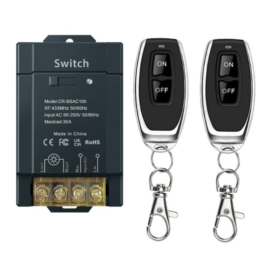433Mhz Wireless Remote Control Switch AC 110V 120V 240V 220V 30A Receiver with 2 Transmitters for Light Water Pump Household Appliances Farm Irrigation and Electrical Equipment