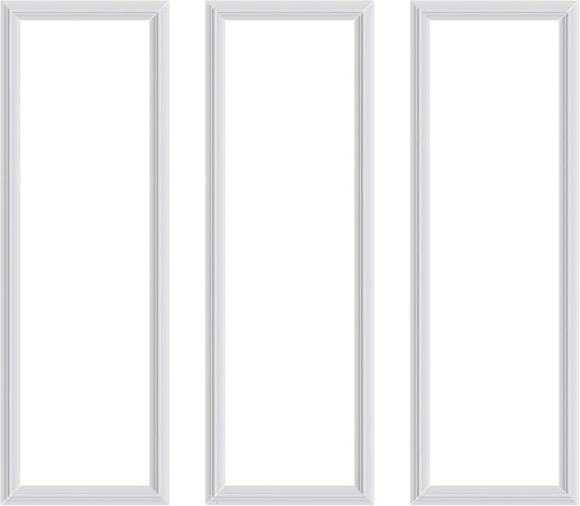 3 PCS Premade Wainscoting Panels Accent Wall Panels for Interior Wall Decor Easy DIY Build and Batten Chair Rail & Picture Frame Door Decor (8 x 24 in)
