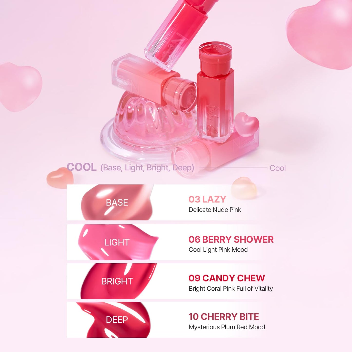 2aN Glaze Bouncing Tint – Lightweight, Moisturizing Lip Tint with High-Shine Finish, Smooth, Light Plumping, Comfortable Wear, Korean Makeup (Lazy, 0.16 oz)