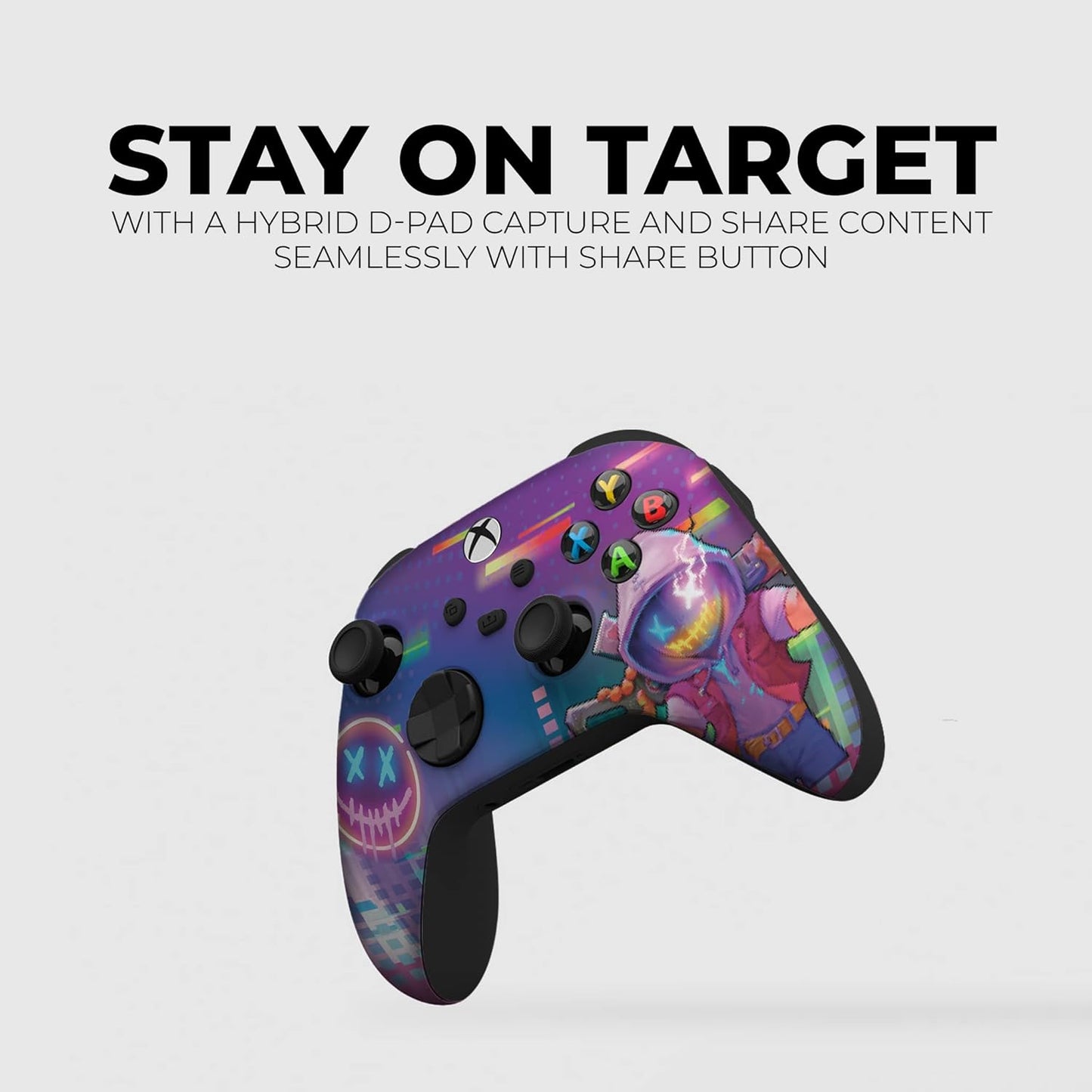 DreamController Neonabyss Custom X-box Controller Wireless compatible with X-box One/Series X/S Proudly Customized in USA with Permanent HYDRO-DIP Printing (NOT JUST A SKIN)