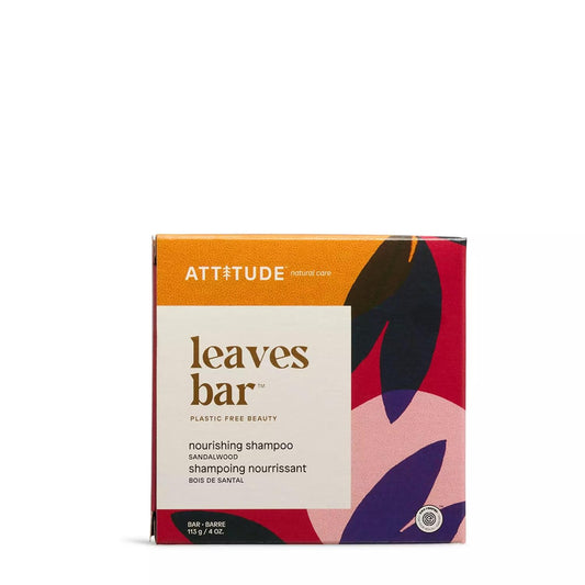 ATTITUDE Nourishing Shampoo Bar, Natural Origin, For Healthy-Looking and Soft Hair, Avocado Oil, EWG Verified & Clean Ingredients, Vegan, Sandalwood, 4 Oz