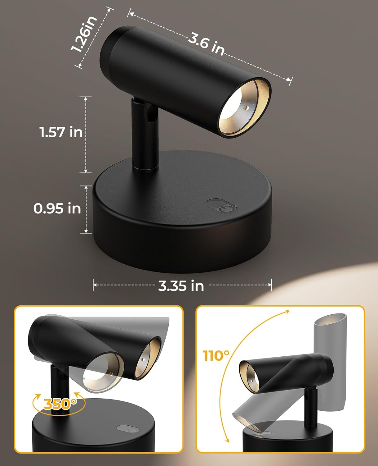 Spotlights Indoor, No-Glare Rechargeable Floor Can Light for Plants with Remote, Wireless Art Accent Spot Lights Uplight for Painting, Picture, Dartboard, Home, Corner Sofa Display