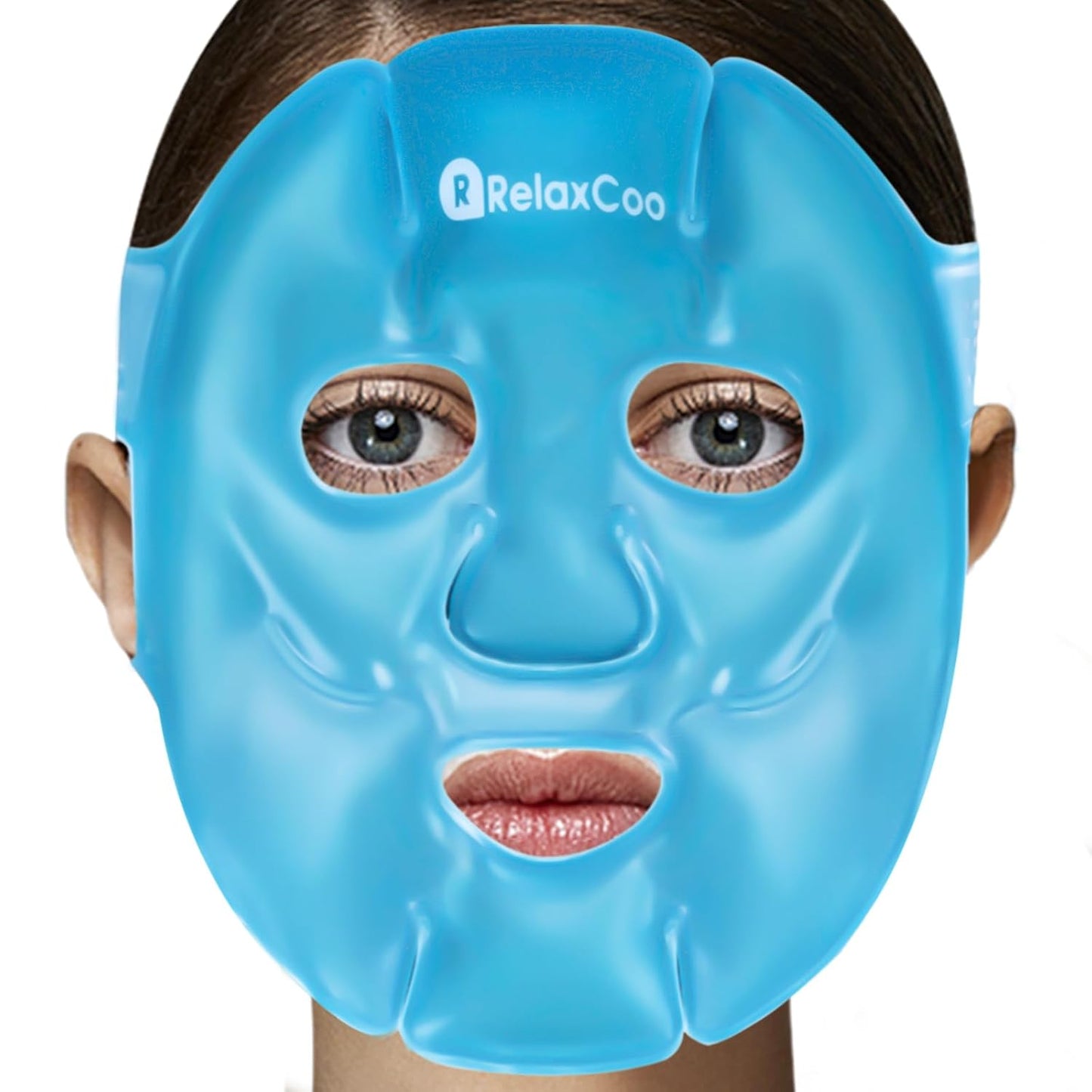 Cold Face Eye Mask Ice Pack Reduce Face Puff,Dark Circles,Gel Hot Cold Compress,Face SPA for Woman Sleeping, Pressure, Headaches, Skin Care， Blue