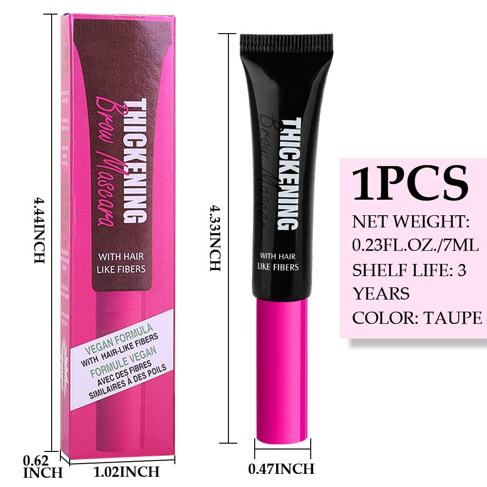 Kaely Thickening Brow Mascara,Tinted Eyebrow Gel Waterproof,Eyebrow Color Makeup,Brow Fast Sculpt,Vegan,Cruelty Free,maquillaje gel para cejas a prueba de agua,08 Black