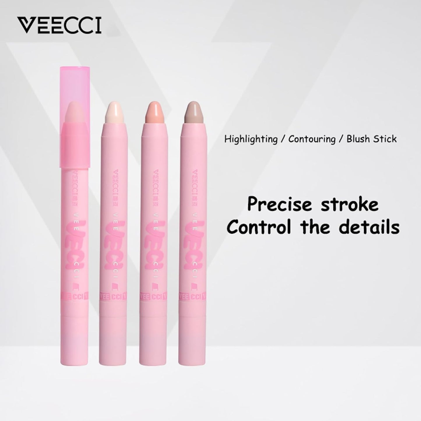 Blush Stick - Precise Makeup Stick with Brush, Moisturizing, Long-lasting Buildable Color for Easy Sculpting, Highly Pigmented Matte Finish, Ideal for Foundation & Concealer