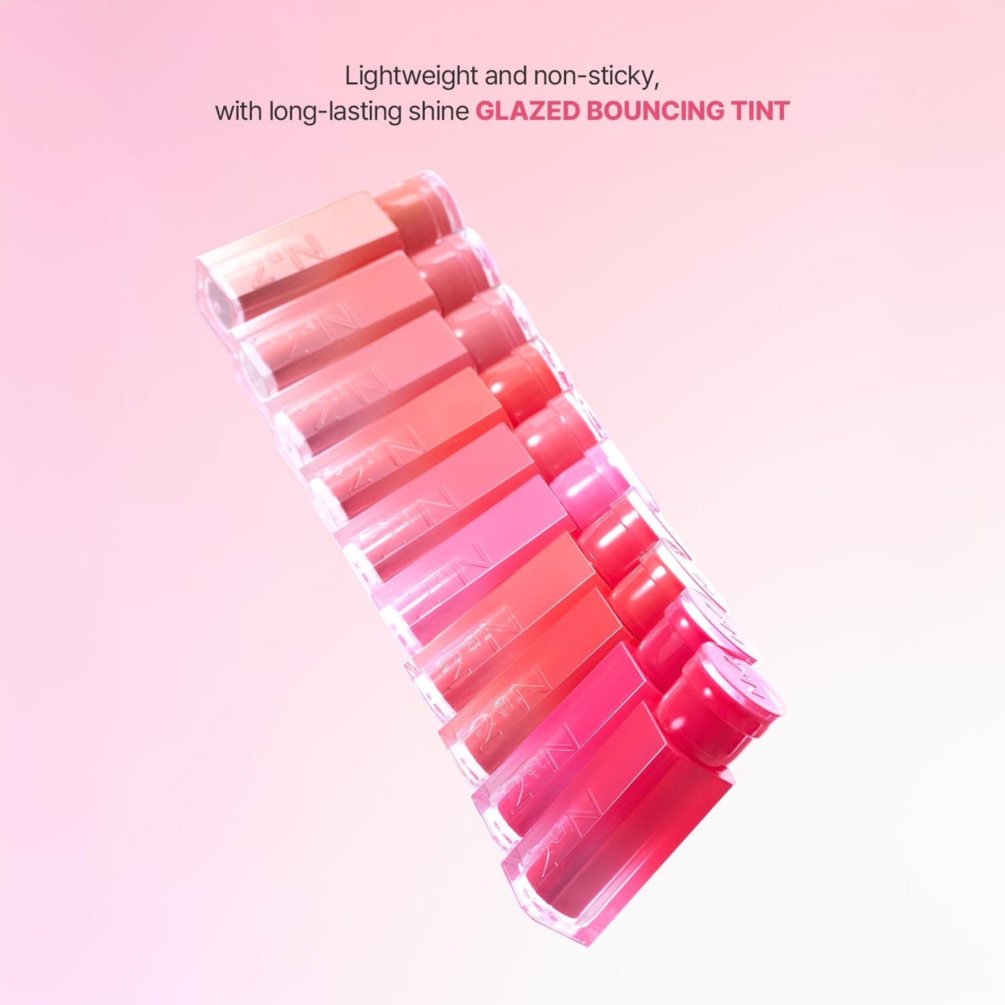 2aN Glaze Bouncing Tint – Lightweight, Moisturizing Lip Tint with High-Shine Finish, Smooth, Light Plumping, Comfortable Wear, Korean Makeup (Nudy Coco, 0.16 oz)