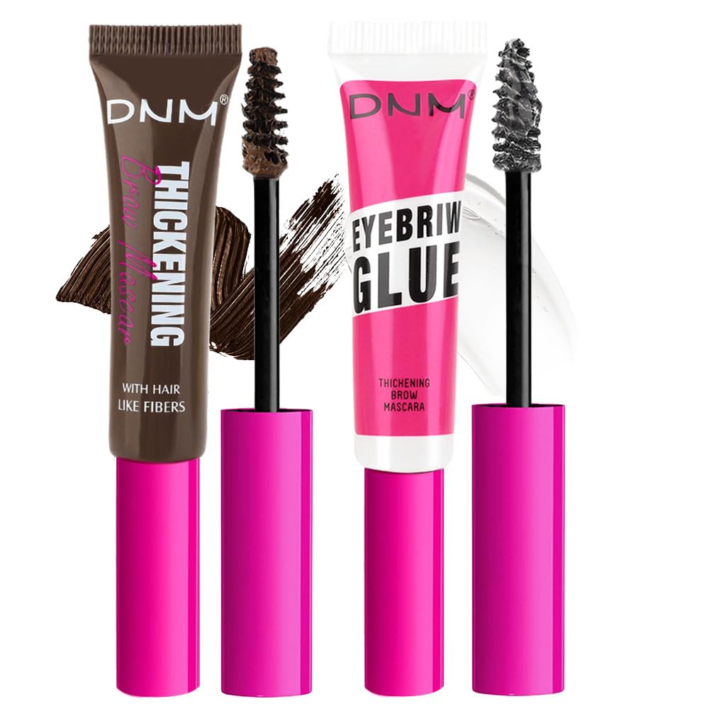 Tinted Thickening Brow Mascara,Brow Fast Sculpt,Waterproof, Transfer-proof, Brush to Fill in Eyebrows and Cover Gray Hairs - Cruelty Free (2pcs 07 Espresso &09 transparent)
