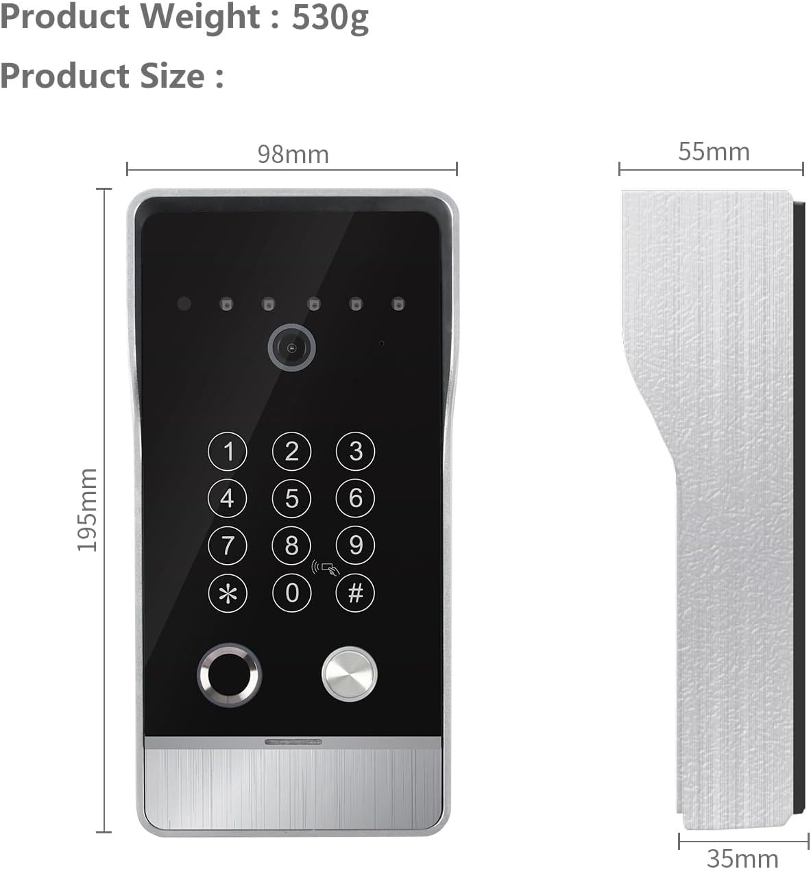 Wired Video Door Phone Apartment Intercom System,10 Inch Touch Monitor with 1080P doorbell,Support Fingerprints, RFID Cards,Passwords,Unlock Motion Detection for Home (1 Doorbell + 2 Monitor)