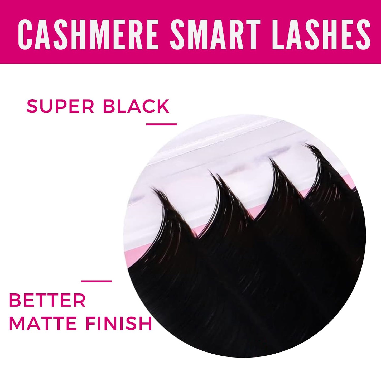 VEYES INC Cashmere Smart Fan Lash Extensions 0.03 0.05 0.07 C/CC/D Curl 8-20mm Mixed & Single Length, Super Matte Black Volume Lashes, Professional Supplies for Lash Techs (0.03 C 10mm)