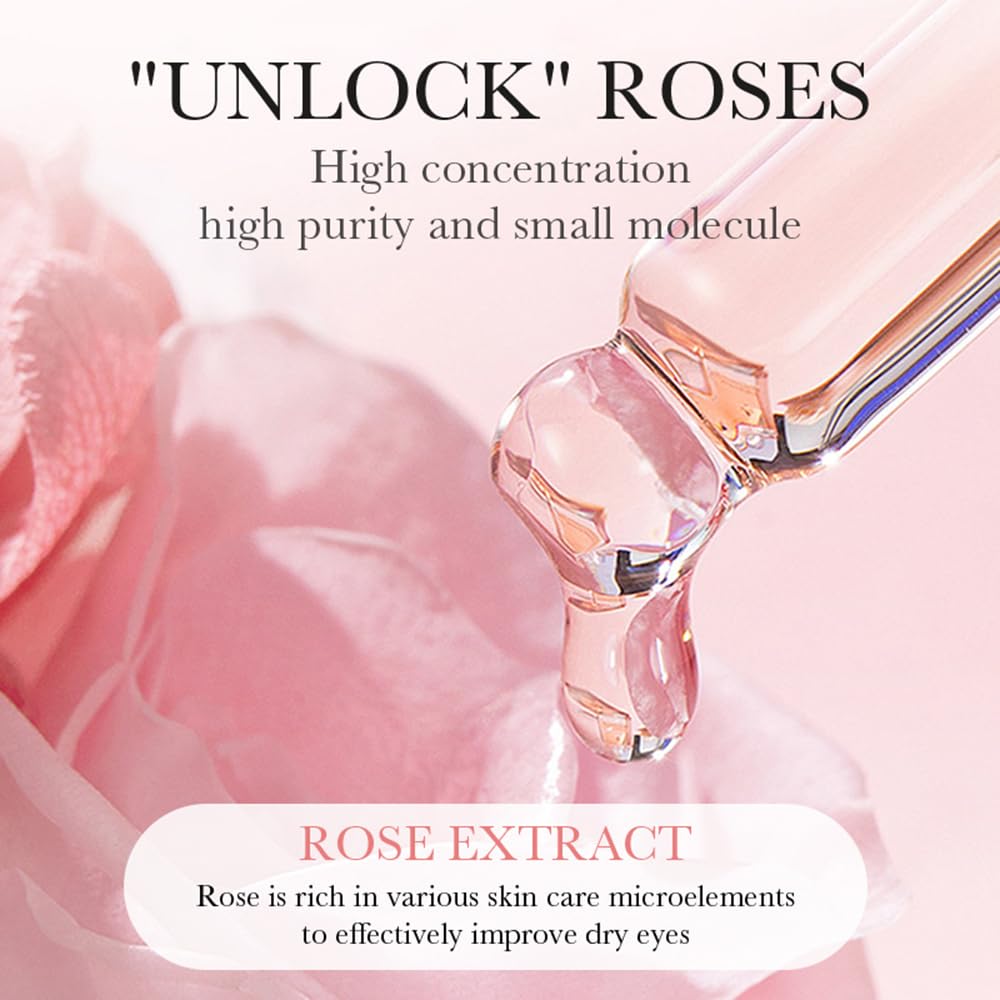 Under Eye Patches - 30 Pairs Rose Hyaluronic Acid Eye Mask for Puffy Eyes & Dark Circles Treatments, Reduce Under Eye Bags and Smooth Wrinkles (Rose)