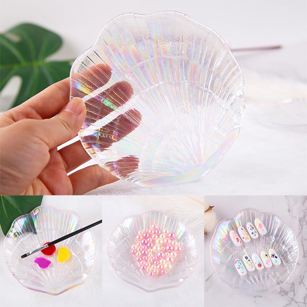 NOLITOY Colorful Nail Art Palette,Shell Nail Art Display Stand for Nail Displays,Nail Art Painting Palette Nail Gel Color Makeup Display Board