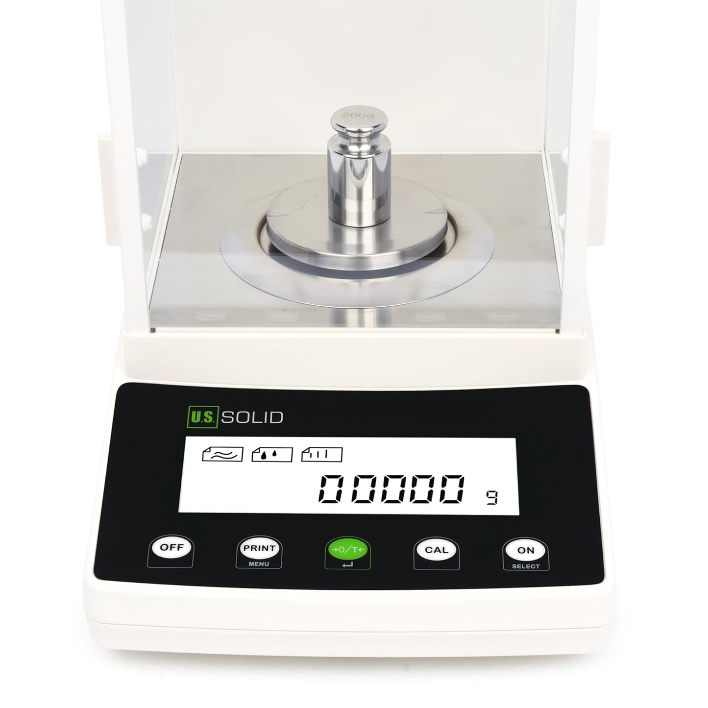 U.S. Solid 0.1mg Analytical Balance, 220g x 0.0001g, Lab Electronic Scale with Automatic Internal Calibration, Electromagnetic Transducer, RS232, Overload Protection, Piece Counting, 4 Weighing Units