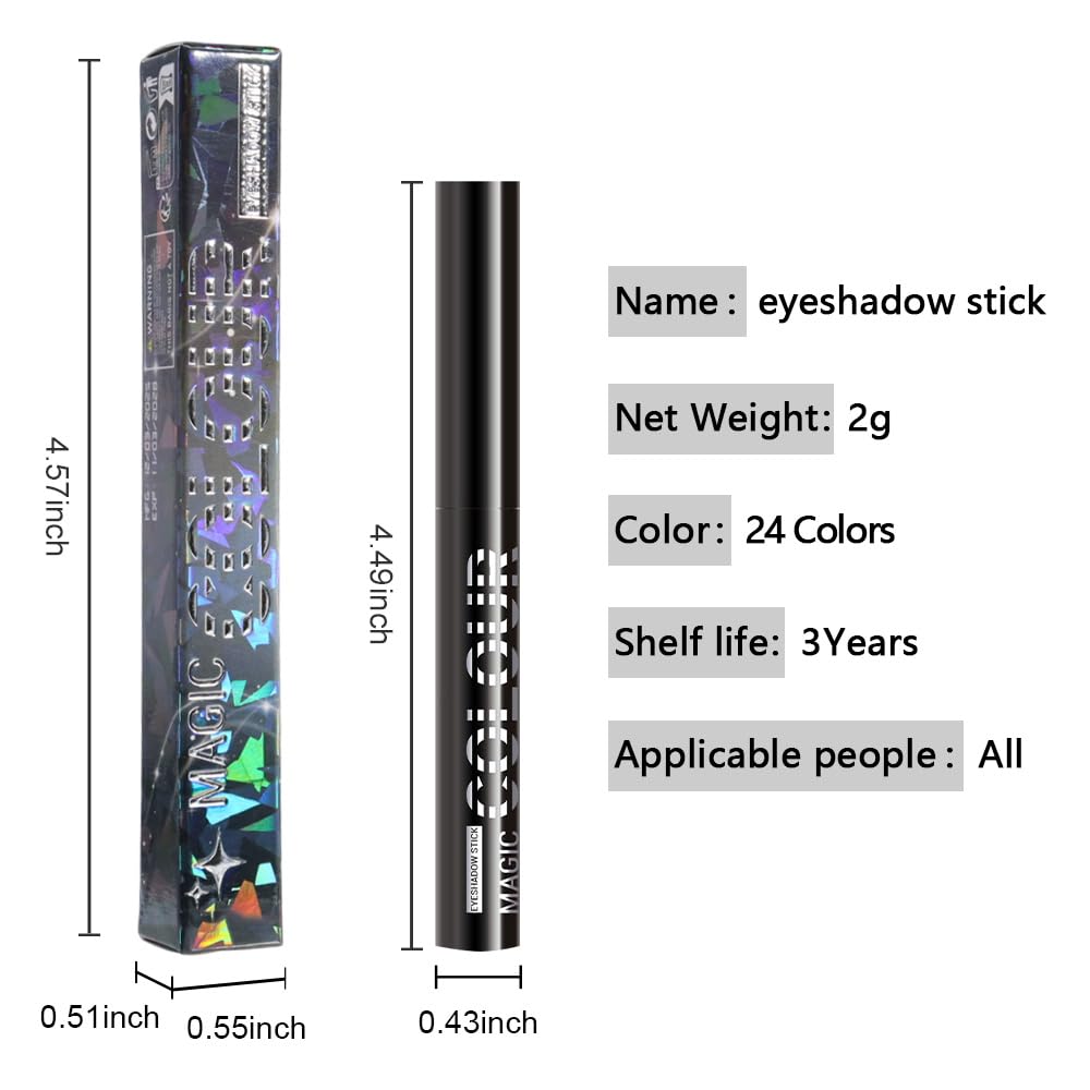 Dark Taupe Shimmer Cream Eye Shadow Stick Makeup for Women, Dark Taupe Shimmer Matte Eye Shadow Brightener Stick for Eyes, Waterproof Eyeshadow Pencil Applicator Blendable for Eye Highlight 16