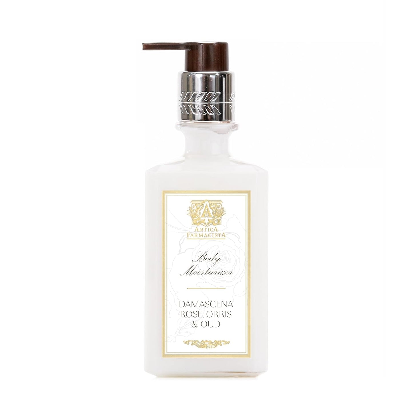 Antica Farmacista Body Moisturizer - Moisturizing Scented Lotion - Premium Body Moisturizer - Luxury Gift for Women & Men - Hand & Skin Hydration - Damascena Rose, Orris and Oud, 10 Fl Oz