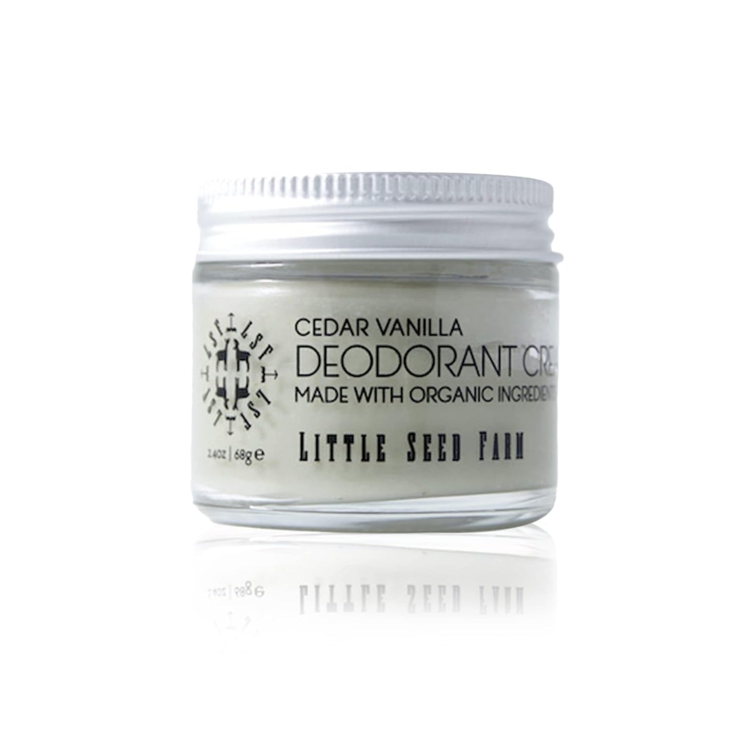 Little Seed Farm All Natural Deodorant Cream, Aluminum Free Activated Charcoal Deodorant for Women or Men - Cedar Vanilla, Net Wt. 2.4oz | 68g