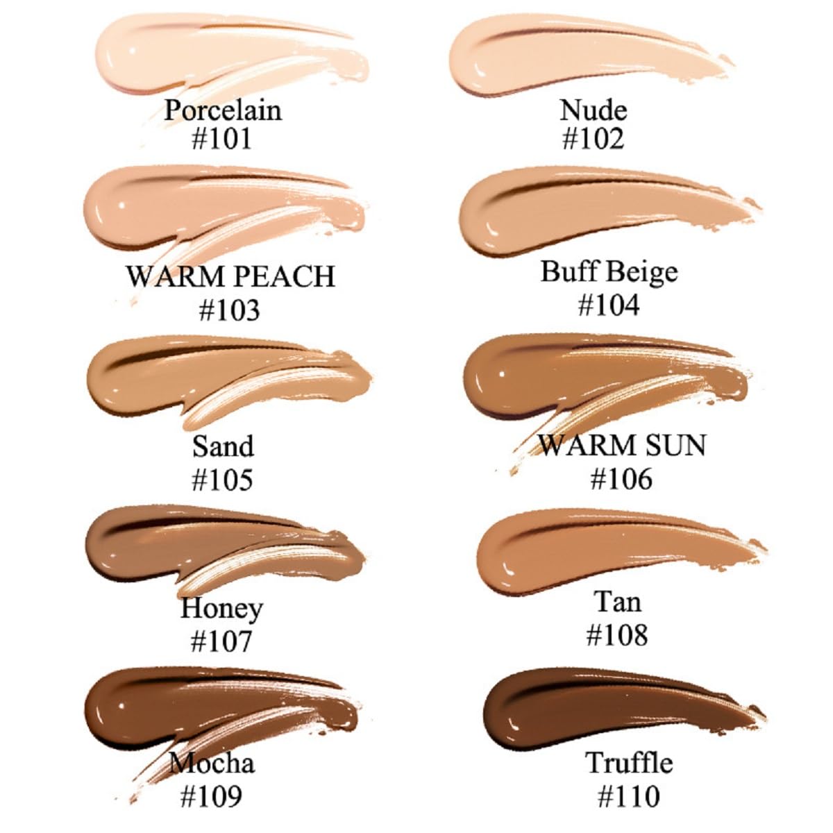 2 Pack Matte Oil Control Concealer Foundation Cream,PHOERA New 30ml Long Lasting Waterproof Matte Liquid Foundation (101 Porcelain)