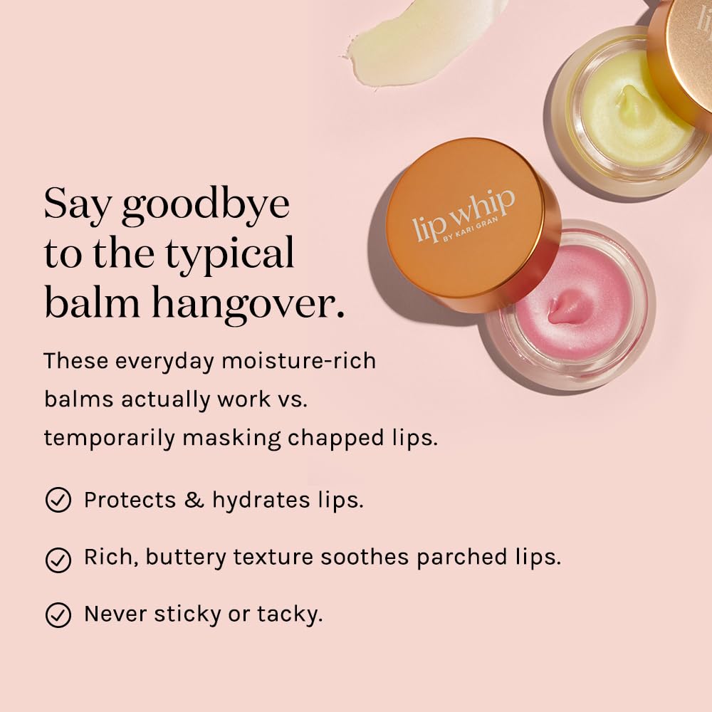 Kari Gran Lip Whip | Moisturizing Lip Balm with Organic Oils | Glossy Sheen + Peppermint | Rich Buttery Texture, Hydrates & Protects | Non-GMO, Organic Ingredients, Made in USA (Naked Peppermint)
