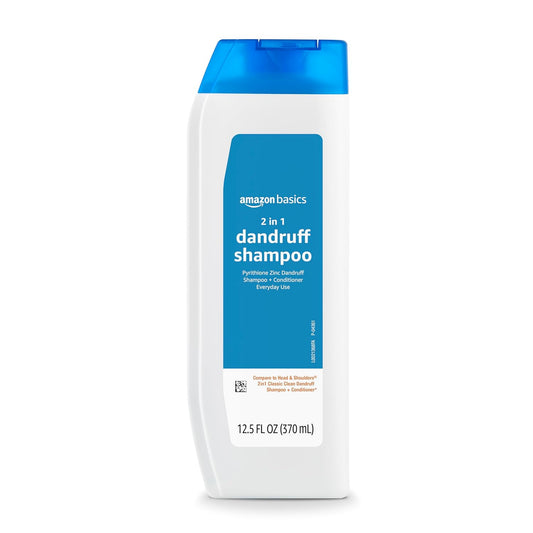 Amazon Basics 2-in-1 Dandruff Shampoo & Conditioner, Gentle and pH Balanced, 14.2 Fluid Ounces, 1-Pack (Previously Solimo)