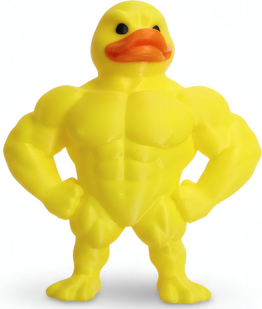 3D Printed Muscle Duck Figurine, Funny Desk Decor Collectible Statue, Muscular Duck Desktop Figurine, Gifts for Gym People, Gym Decor for Men, Bodybuilder Duck Collectible Desktop Sculpture (Medium)
