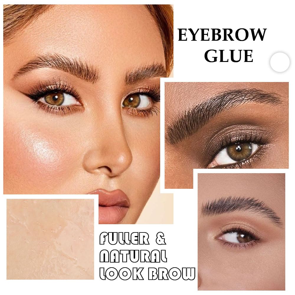 BINGBRUSH Tinted Thickening EYE Brow Glue Mascara,Brow Fast Sculpt,Waterproof, Transfer-proof, Brush to Fill in Eyebrows and Cover Gray Hairs - Cruelty Free - Light Medium Brown (2Pcs 09 transparent)