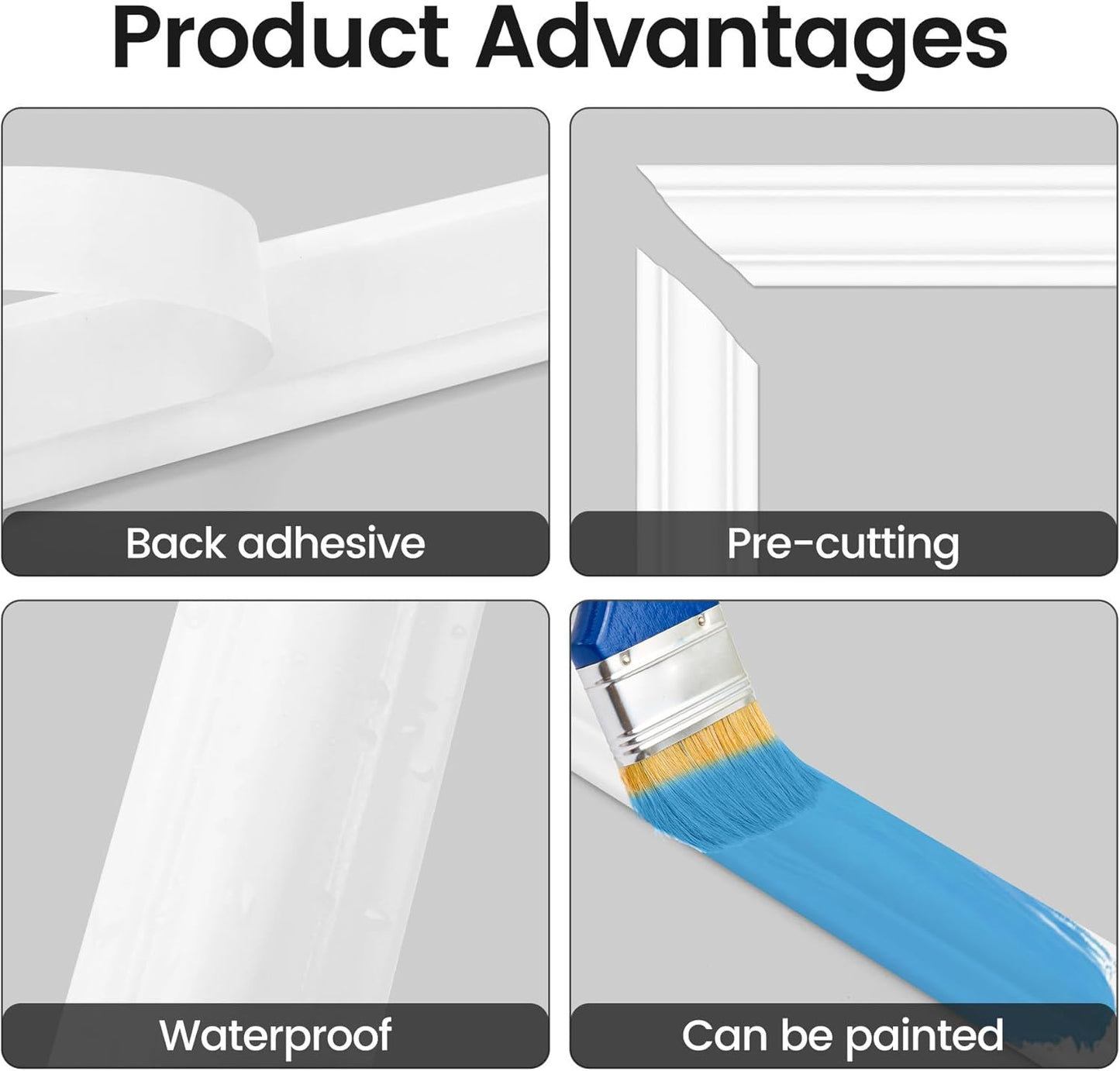 Peel and Stick Wainscoting Panels Kit, 6 Sets 20''x20'' Premade Wall Molding Peel and Stick Panels for Interior Wall Trim, Easy DIY Wainscoting Panels Peel and Stick Decor