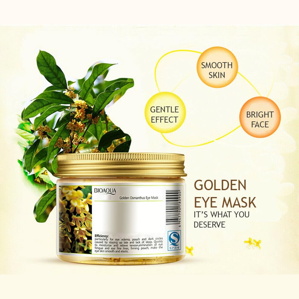 BIOAQUA Golden Osmanthus Eye Mask Gold Eye Treatment Masks Under Eye Patches Dark Circles Treatment Eye Bags Patches Puffy Eyes Anti-Wrinkle Undereye Gel Pads 80Pcs