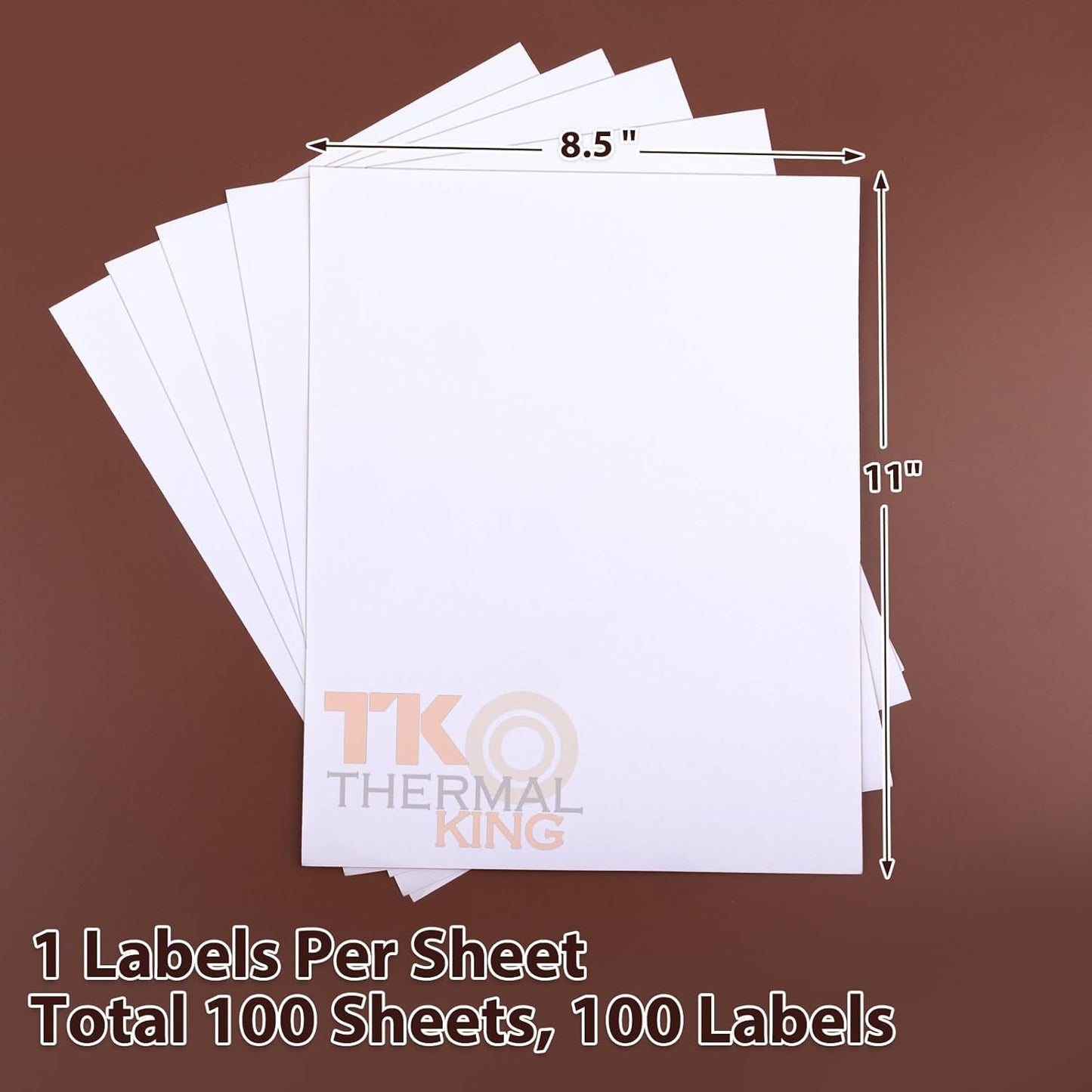 8.5" x 11" 100 Sheet Full Sticker Paper, Printable White Strong Adhesive Labels for Laser & Inkjet Printers (100 Labels)