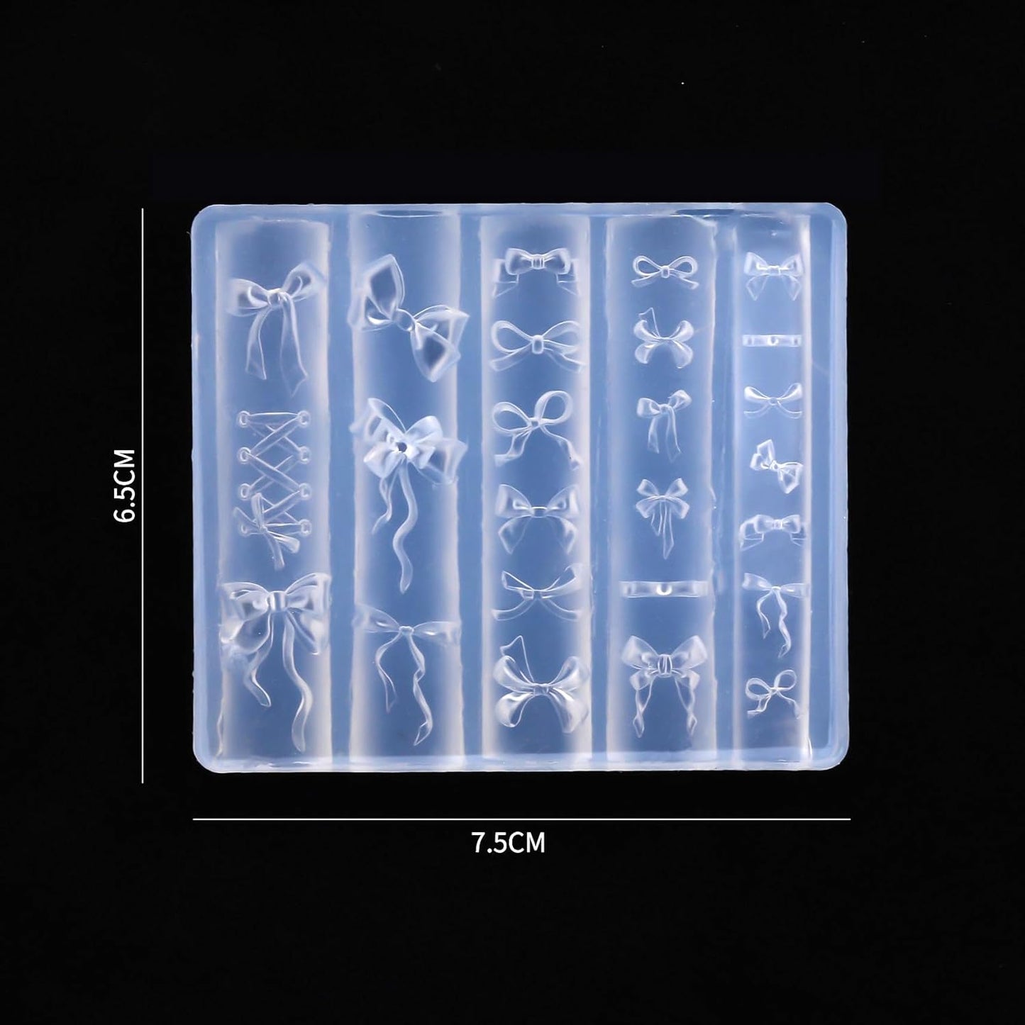 Ribbon Bows Silicone Nail Mold Embossed Bowknot Nail Art Mould Tools 3D Carving Templates for Women Girls Manicure Accessories