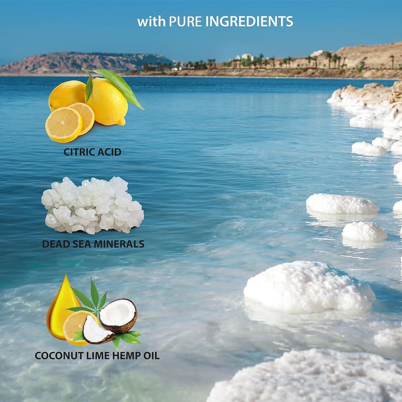 Dead Sea Collection Hemp & Coconut Lime Body Wash for Women and Men – with Pure Dead Sea Minerals - Cleanses and Moisturizes Skin - Pack of 2 (67.6 fl. oz)