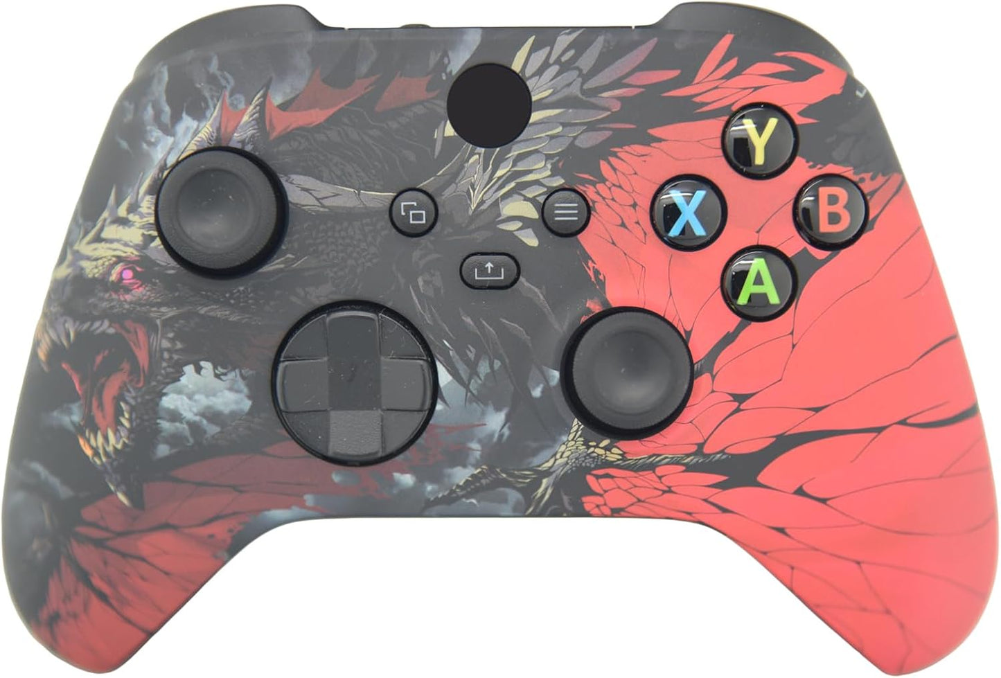 ProControllers LLC Hand Airbrushed Fade Custom Controller Compatible with Xbox Series X/S & Xbox One (Series X/S Black Dragon)